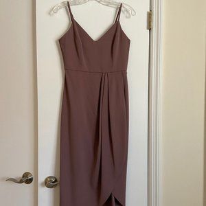 Lulus Reinette Mauve Purple Midi Dress, Size Small